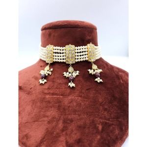 22kt Gold Polki Chokar Necklace